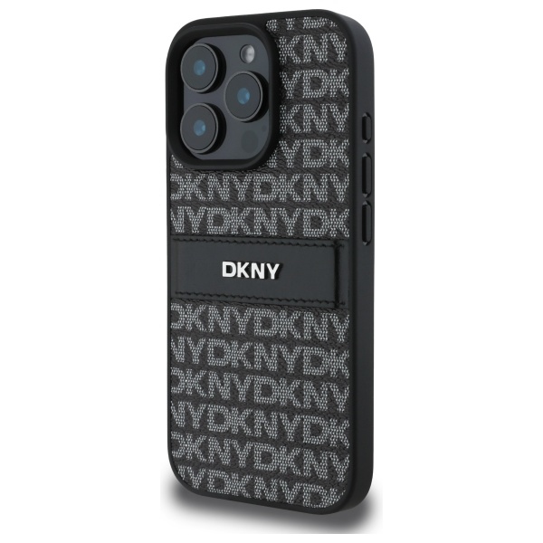 DKNY ekologiškos odos dėklas iPhone 16 Pro – juodas