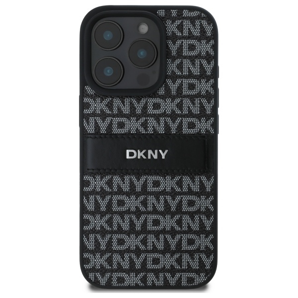 DKNY ekologiškos odos dėklas iPhone 16 Pro – juodas