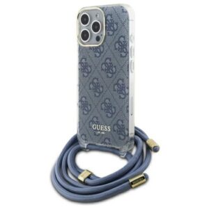 Guess 4G Crossbody dėklas iPhone 16 Pro – mėlynas