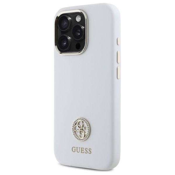 Guess silikoninis dėklas iPhone 16 Pro – baltas