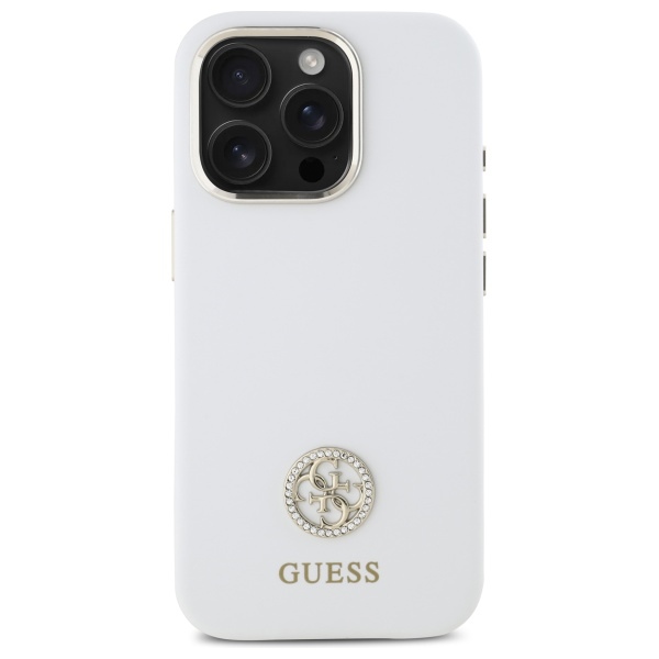 Guess silikoninis dėklas iPhone 16 Pro – baltas