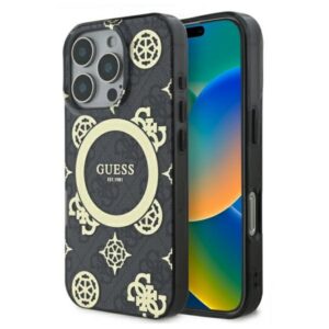 Guess MagSafe dėklas iPhone 16 Pro – juodas