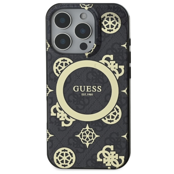 Guess MagSafe dėklas iPhone 16 Pro – juodas