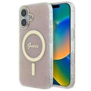 Guess IML 4G MagSafe dėklas iPhone 16 Plus – rožinis