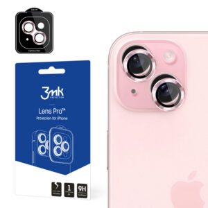 Kameros dangtelis 3mk Lens Protection Pro Pink, skirtas iPhone 15