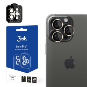 3mk Lens Protection Pro fotoaparato dangtelis su auksiniu rėmeliu, skirtas iPhone 15 Pro