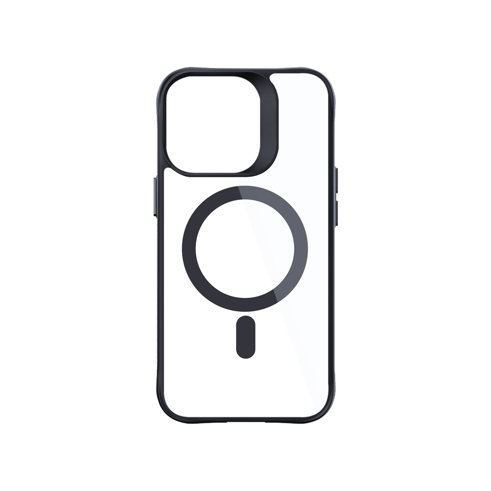 3mk Satin Armor MagCase su MagSafe, skirtas iPhone 14 Pro Max – skaidrus su juodu rėmeliu