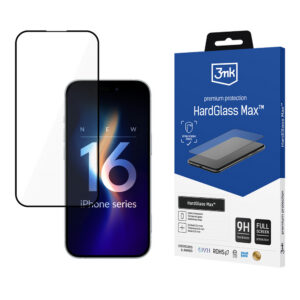 3mk HardGlass Max Black Visiškai dengiantis sustiprintas grūdintas stiklas, skirtas iPhone 16 Pro Max