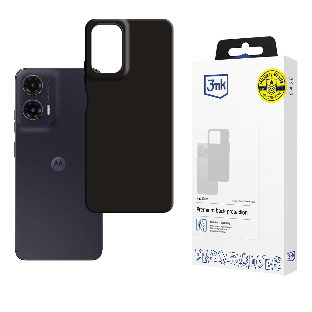3mk matinis dėklas, skirtas Motorola Moto G35 5G – juodas