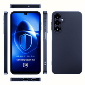3mk matinis dėklas, skirtas Samsung Galaxy A16 – juodas