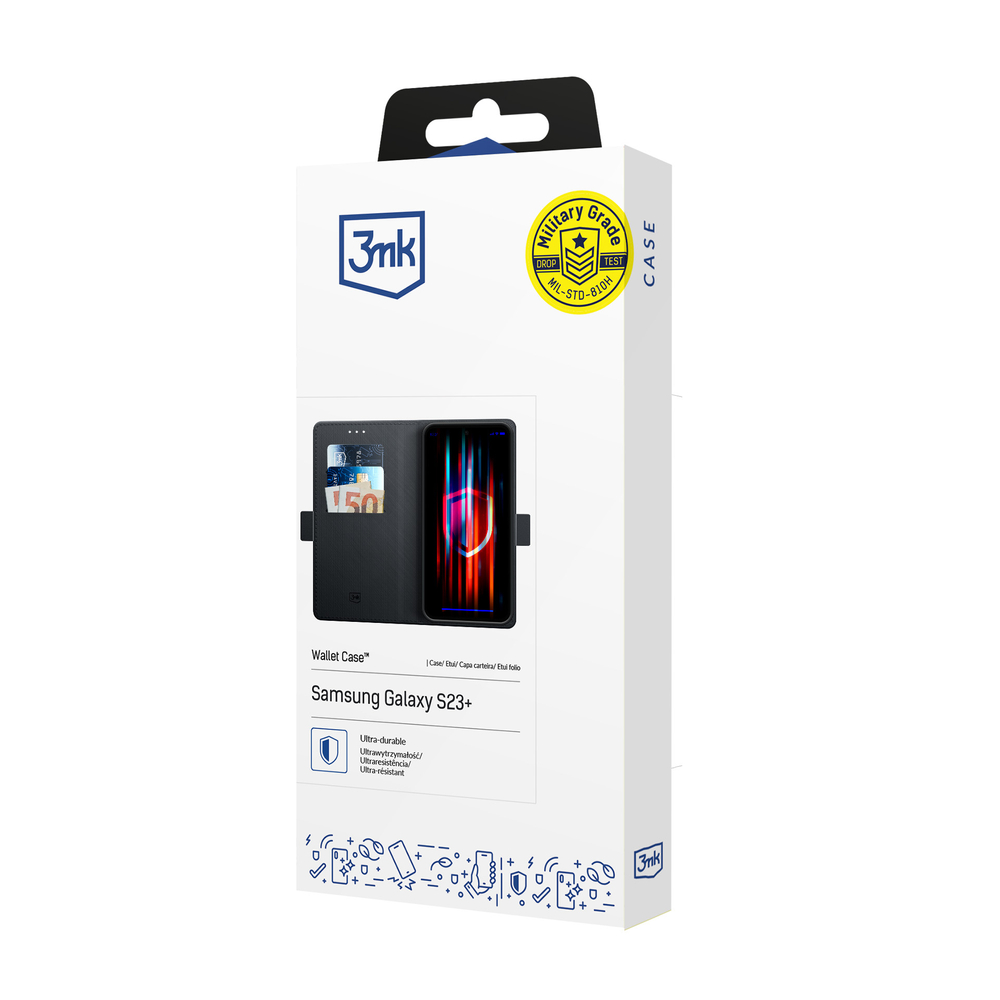 3mk piniginės dėklas, skirtas Samsung Galaxy S23+ – juodas