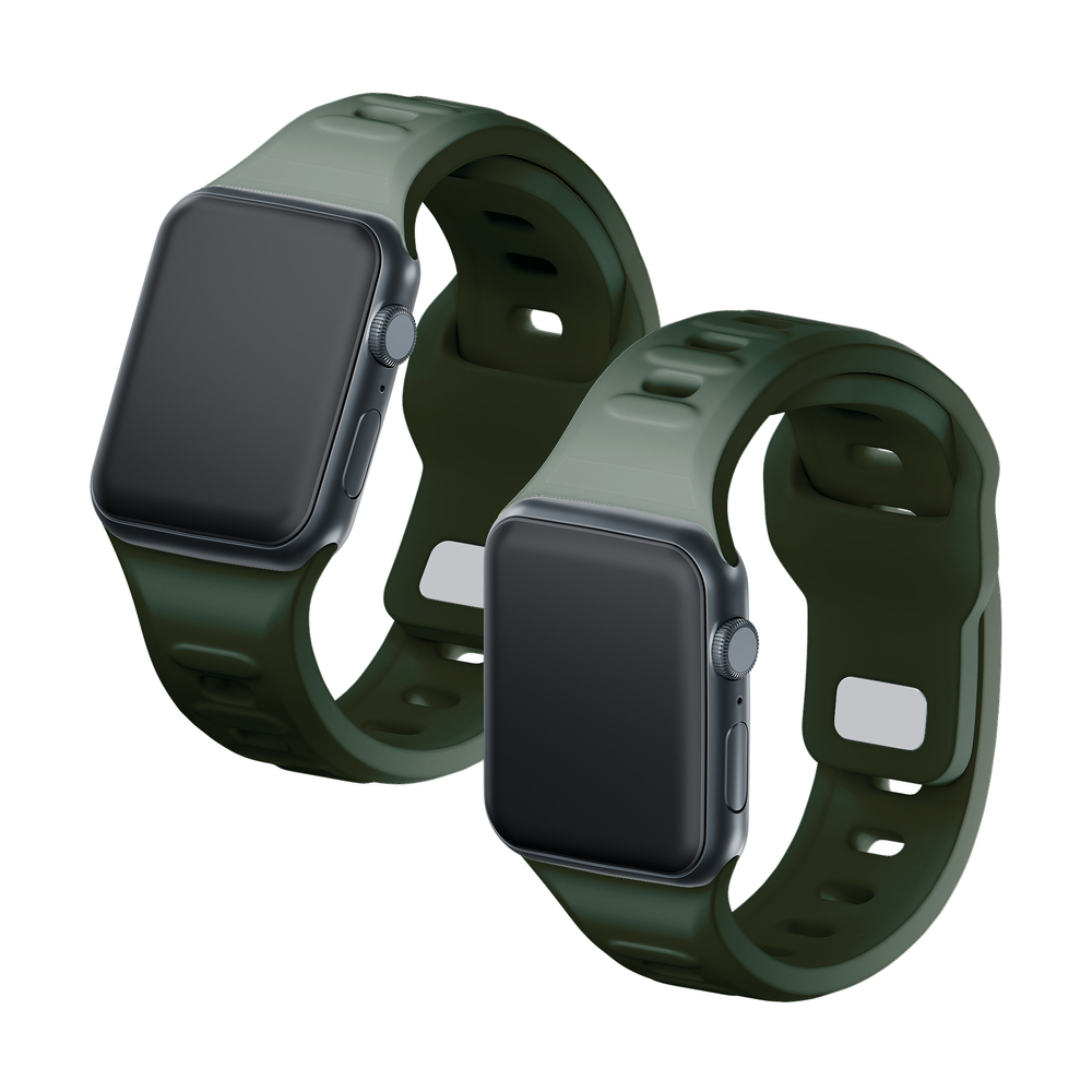 3mk silikoninis laikrodžio dirželis, skirtas Apple Watch 42/44/45/49 mm – žalias