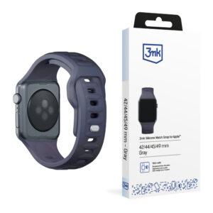 3mk silikoninis laikrodžio dirželis, skirtas Apple Watch 42/44/45/49 mm – pilka