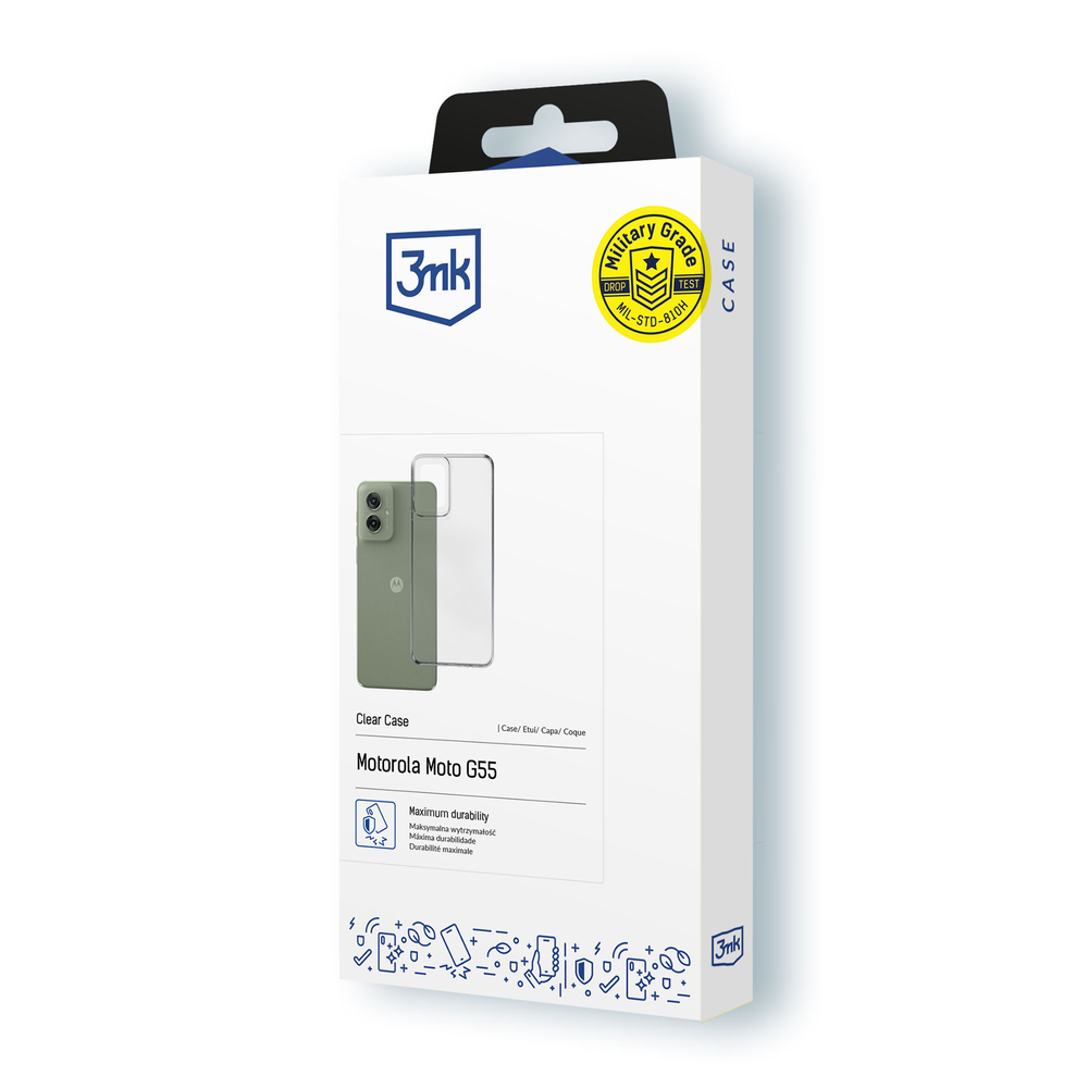 3mk skaidrus dėklas, skirtas Motorola Moto G55 5G - skaidrus