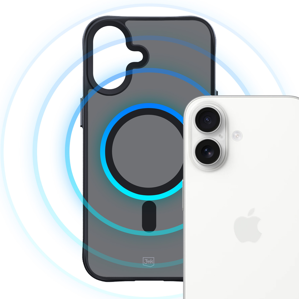 3mk Smoke MagCase su MagSafe iPhone 16 - pusiau permatomas