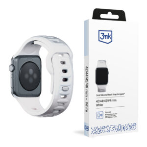3mk silikono dirželis Apple Watch 42 / 44 / 45 / 49 mm - balta