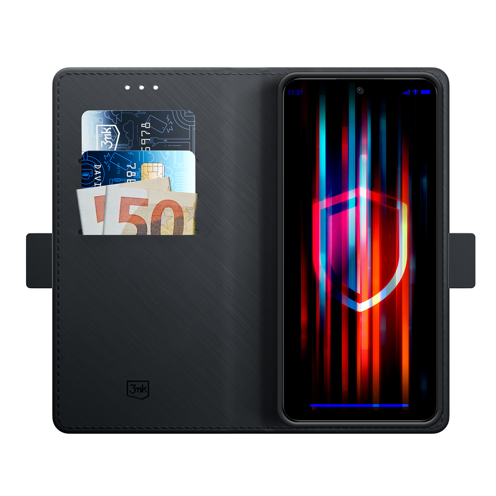 3mk piniginės dėklas, skirtas Realme C67 5G – juodas