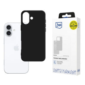 3mk matinis dėklas, skirtas iPhone 16 Plus – juodas