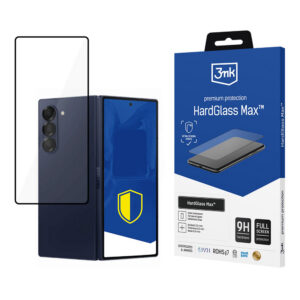 Grūdintas stiklas 3mk HardGlass Max Black, skirtas Samsung Galaxy Z Fold 6 (priekis)