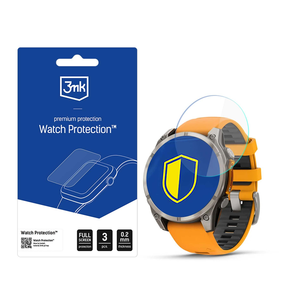 Hibridinis stiklas 3mk Watch Protection FlexibleGlass, skirtas Garmin Fenix 8 Amoled 47mm