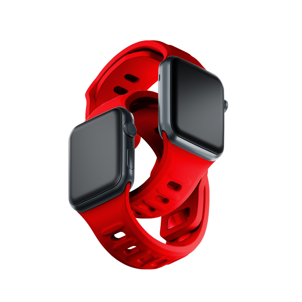 3mk silikoninis laikrodžio dirželis, skirtas Apple Watch 42/44/45/49 mm – raudonas