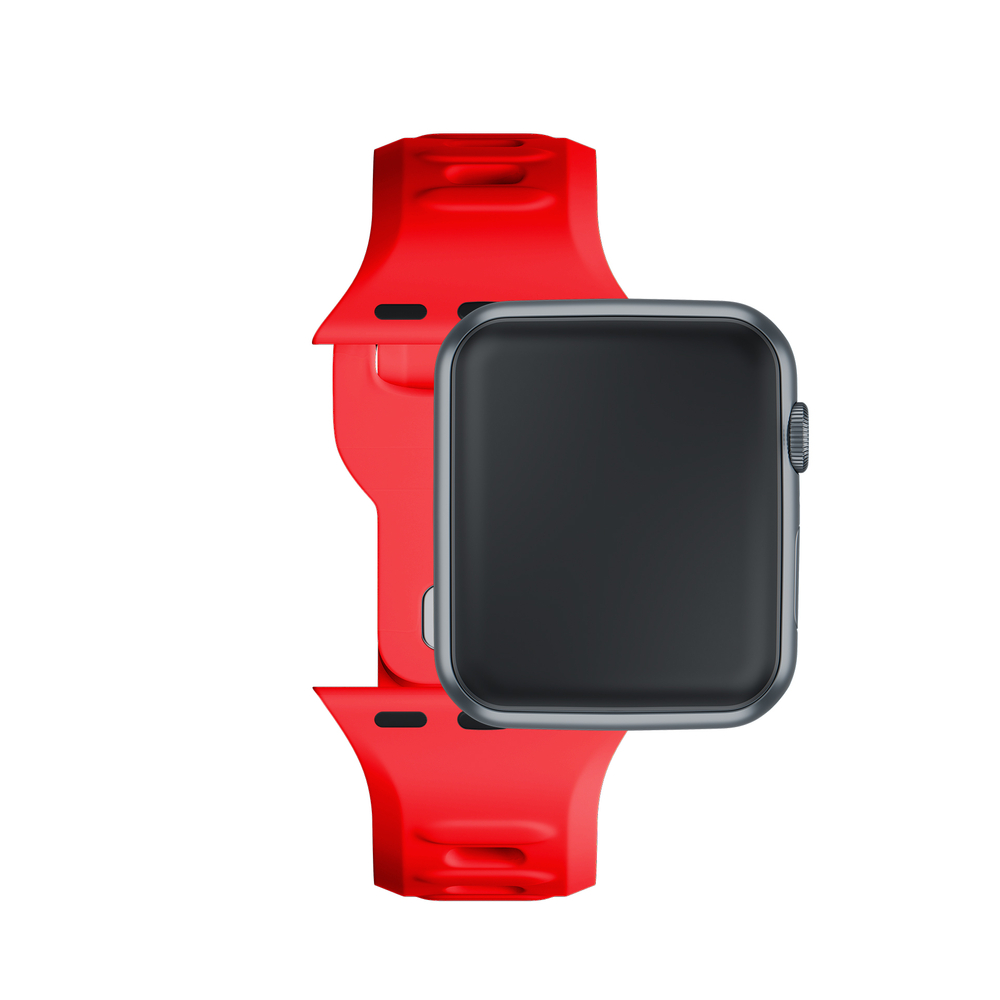 3mk silikoninis laikrodžio dirželis, skirtas Apple Watch 42/44/45/49 mm – raudonas