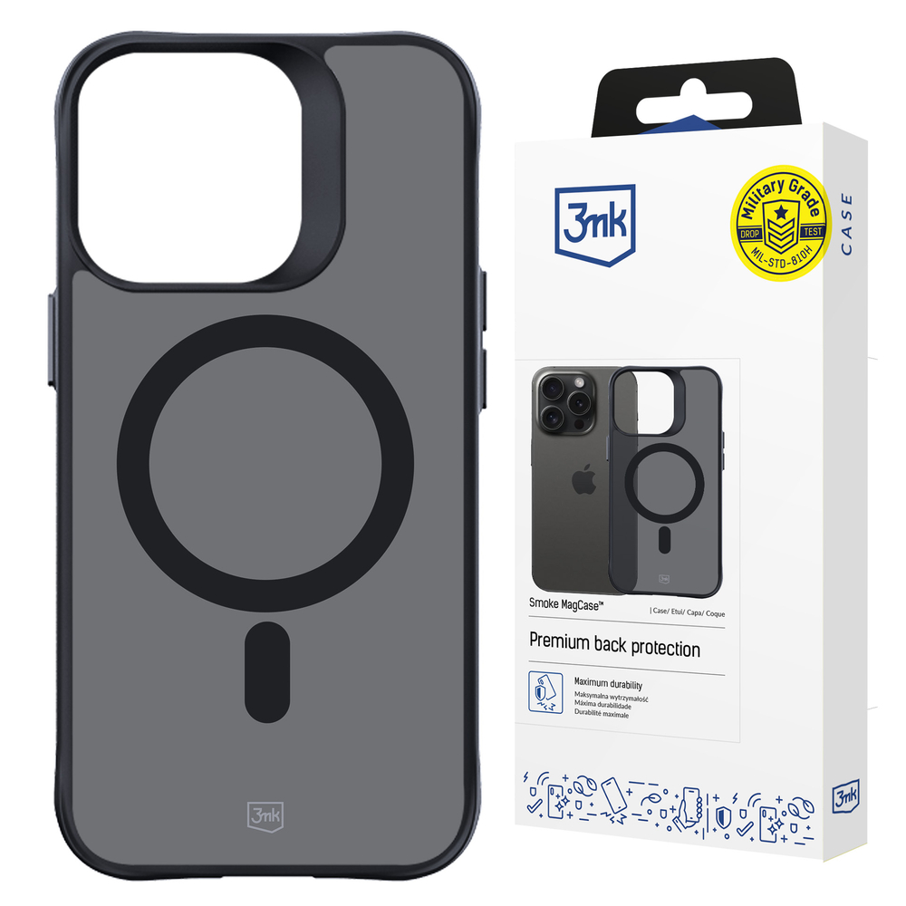 3mk Smoke MagCase su MagSafe, skirtas iPhone 14 Pro Max – pusiau permatomas