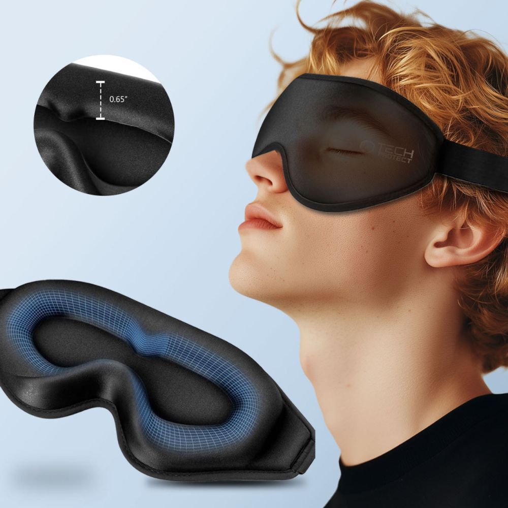 Miego kaukė Tech-Protect Eyeshade, matinė juoda