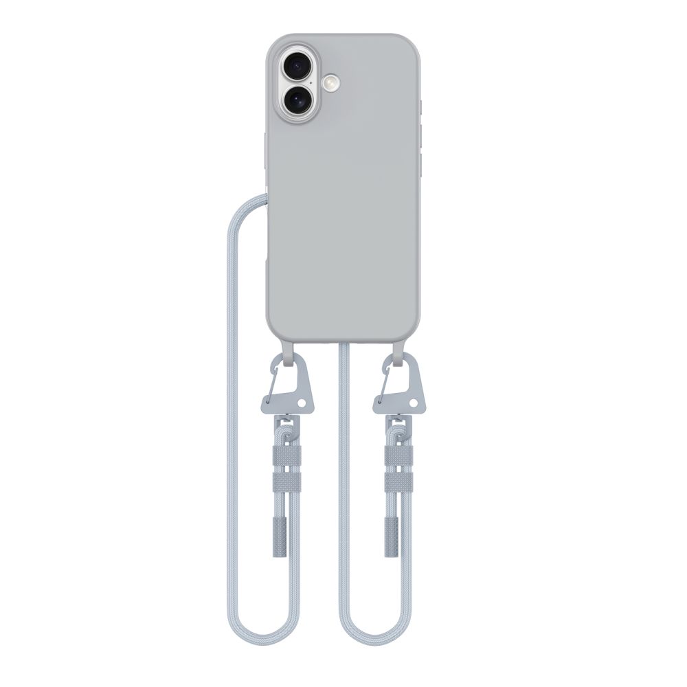 Dėklas Tech-Protect Magnecklace MagSafe iPhone 16, pilkas