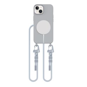 Dėklas Tech-Protect Magnecklace MagSafe iPhone 15, pilkas