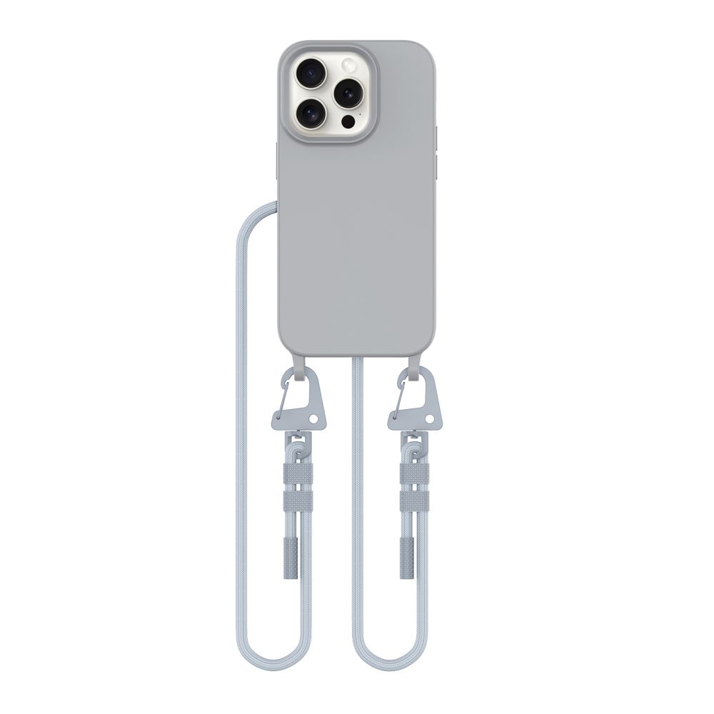 Dėklas Tech-Protect Magnecklace MagSafe iPhone 15 Pro, pilkas