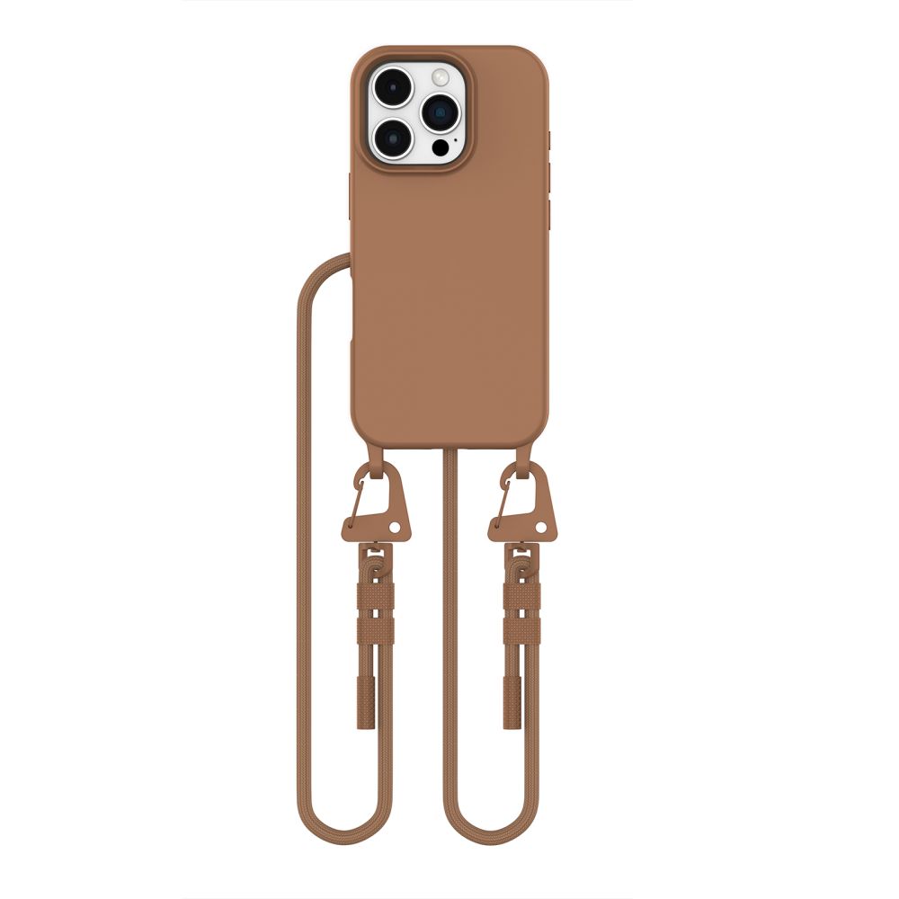 Dėklas Tech-Protect Magnecklace MagSafe iPhone 16 Pro, šokoladinis rudas