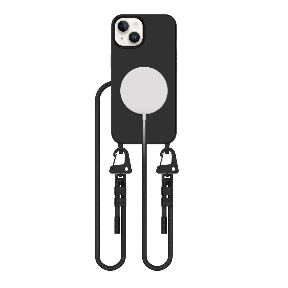 Dėklas Tech-Protect Magnecklace MagSafe iPhone 15, juodas