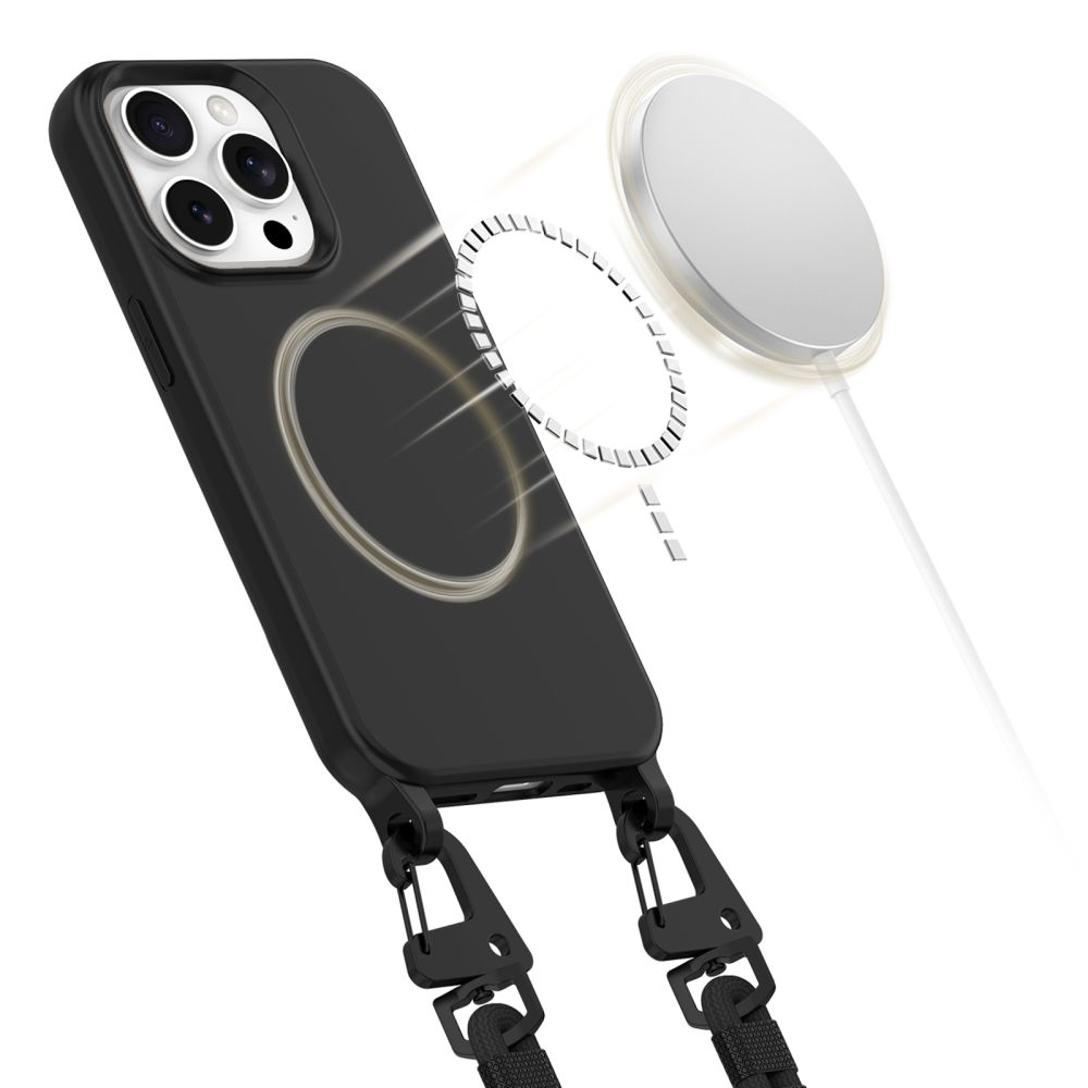 Dėklas Tech-Protect Magnecklace MagSafe iPhone 15 Pro, juodas