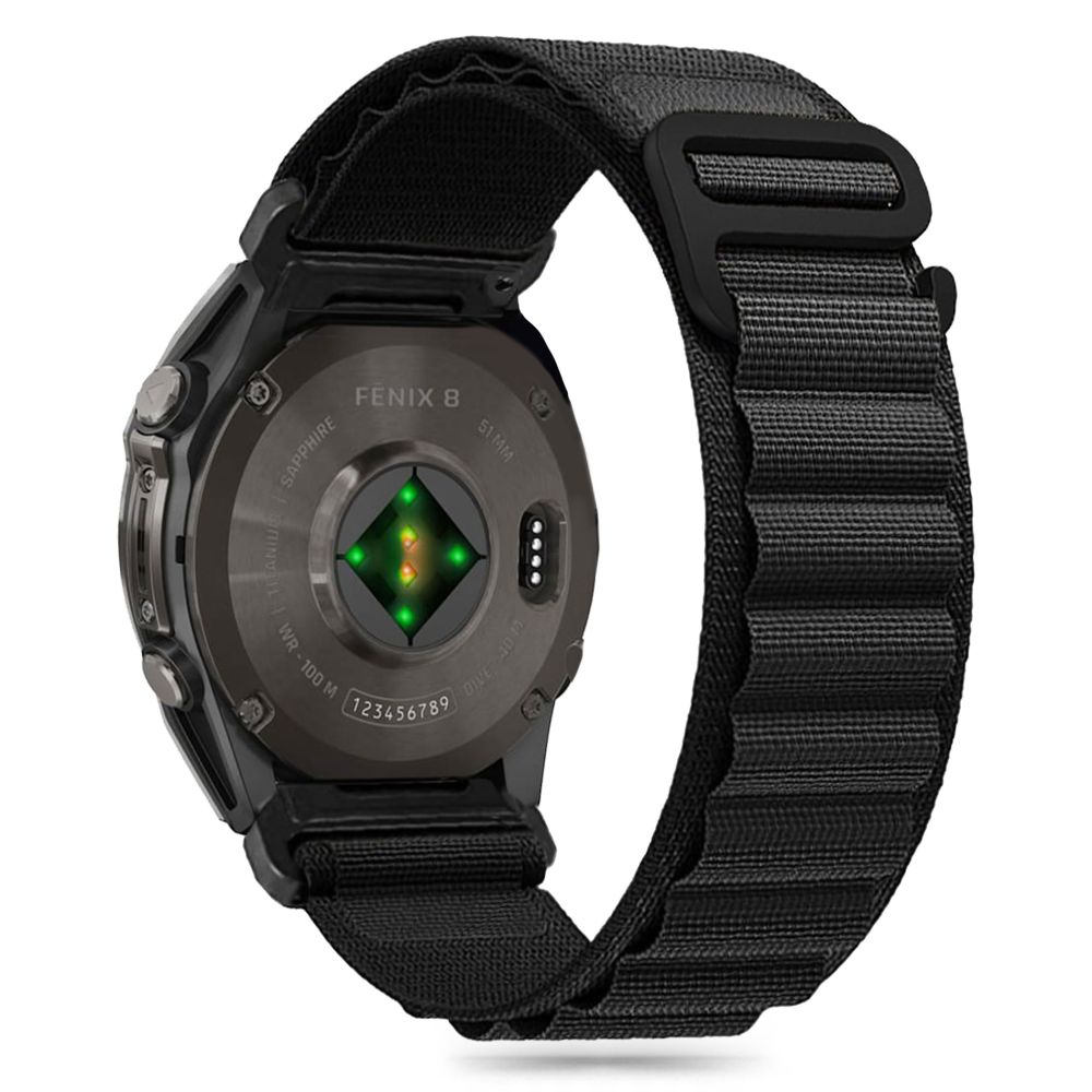 Dirželis Tech-Protect Nylon Pro Garmin Fenix 5 / 6 / 6 Pro / 7 / 8 / 8 Pro (47 mm) / E, juodas