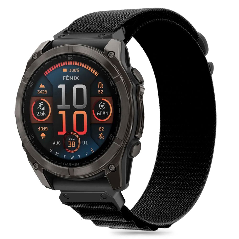 Dirželis Tech-Protect Nylon Pro Garmin Fenix 5 / 6 / 6 Pro / 7 / 8 / 8 Pro (47 mm) / E, juodas