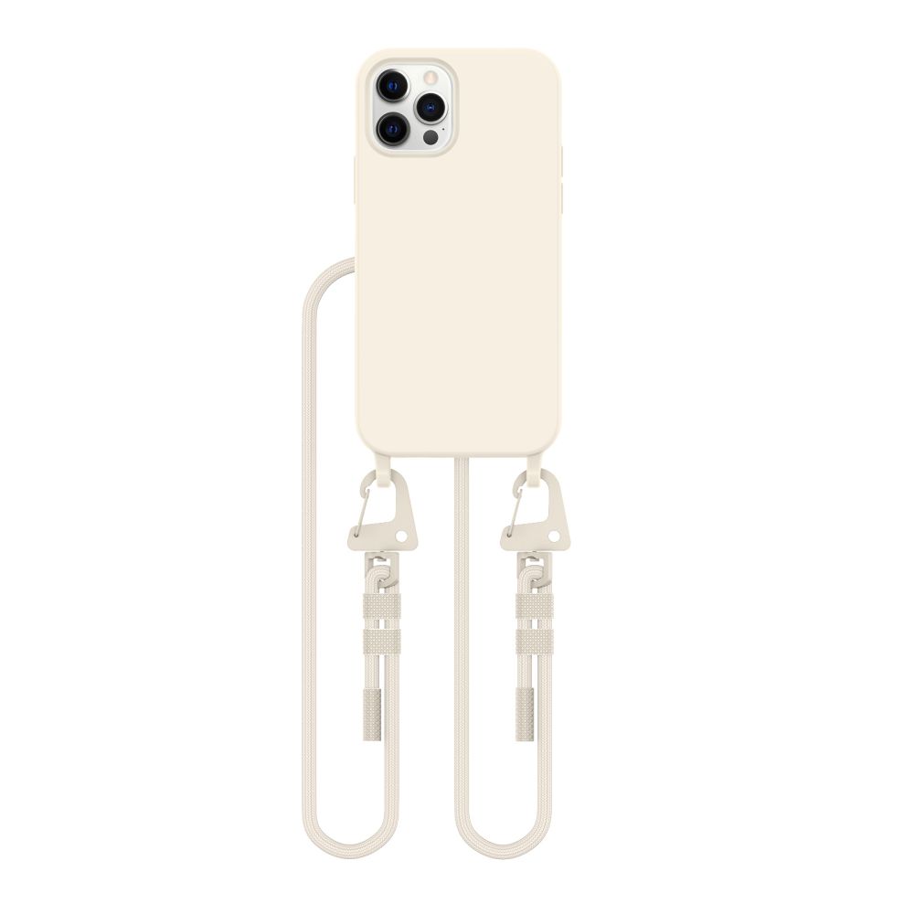 Dėklas Tech-Protect Magnecklace MagSafe iPhone 12 / 12 Pro, kreminis