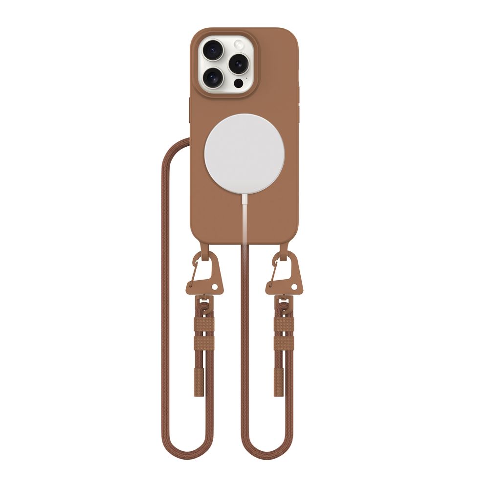 Dėklas Tech-Protect Magnecklace MagSafe iPhone 14 Pro, šokoladinis rudas