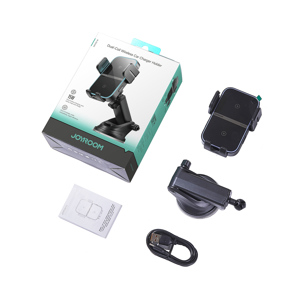 Joyroom JR-ZS246 S laikiklis su indukciniu įkrovikliu prietaisų skydeliui, juodas
