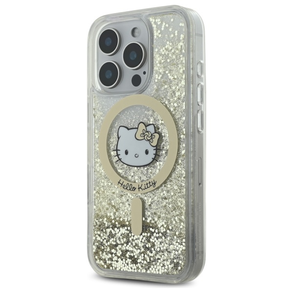 Hello Kitty MagSafe dėklas iPhone 16 Pro – auksinis