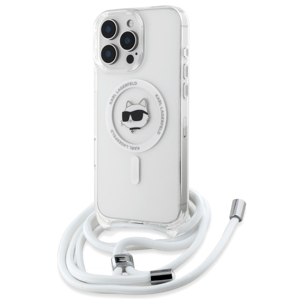 Karl Lagerfeld MagSafe dėklas iPhone 16 Pro – skaidrus