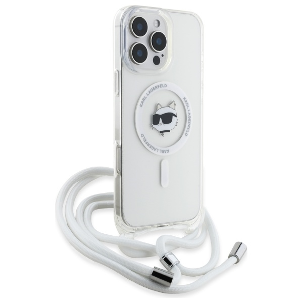 Karl Lagerfeld MagSafe dėklas iPhone 16 Pro – skaidrus