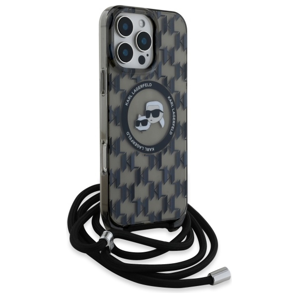 Karl Lagerfeld MagSafe dėklas iPhone 16 Pro – juodas
