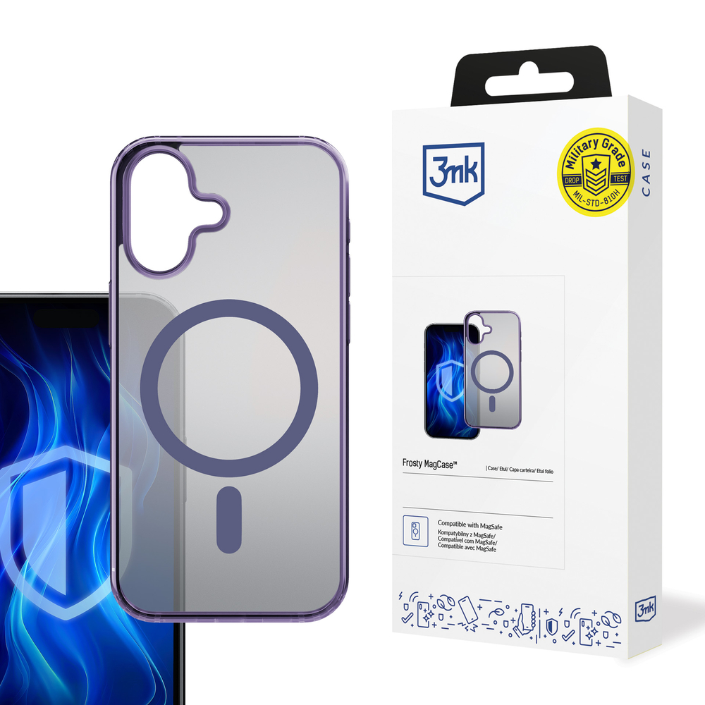 3mk Frosty MagCase Purple, skirtas Apple iPhone 16 - violetinis