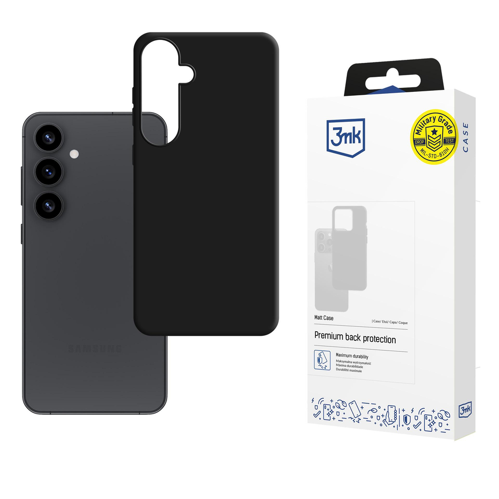 3mk matinis dėklas, skirtas Samsung Galaxy S25 – juodas