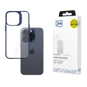 3mk Satin Armor Case+ Blue, skirtas Apple iPhone 15 Pro - skaidrus