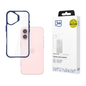 3mk Satin Armor Case+ Blue, skirtas Apple iPhone 16 - skaidrus