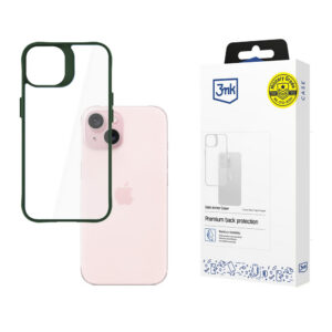 3mk Satin Armor Case+ Green, skirtas Apple iPhone 15 - skaidrus