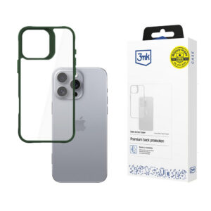 3mk Satin Armor Case+ Green, skirtas Apple iPhone 16 Pro Max – skaidrus