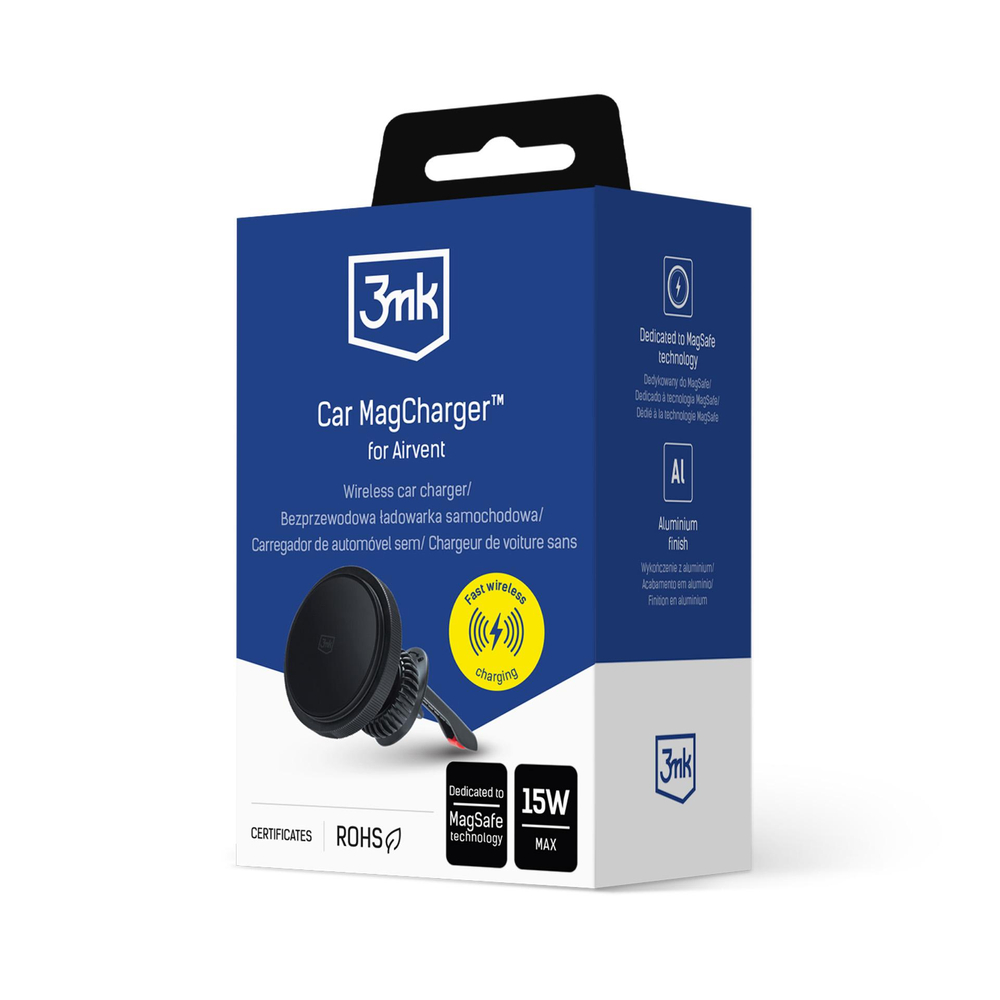 3mk Car MagCharger automobilio laikiklis oro ventiliacijai - juodas